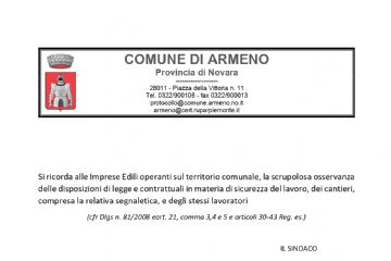 AVVISO ALLE IMPRESE EDILI