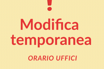 Avviso modifica temporanea orario uffici