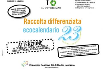 CALENDARIO RACCOLTA RIFIUTI MARZO 2023 - FEBBRAIO 2024