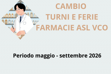 Approvazione Calendario Ferie e Turni Maggio 2026_ FARMACIE ASL VCO
